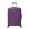 purple Ricardo Mojave carry-on hardside suitcase with black wheels, zippers, and handles