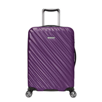 purple Ricardo Mojave carry-on hardside suitcase with black wheels, zippers, and handles