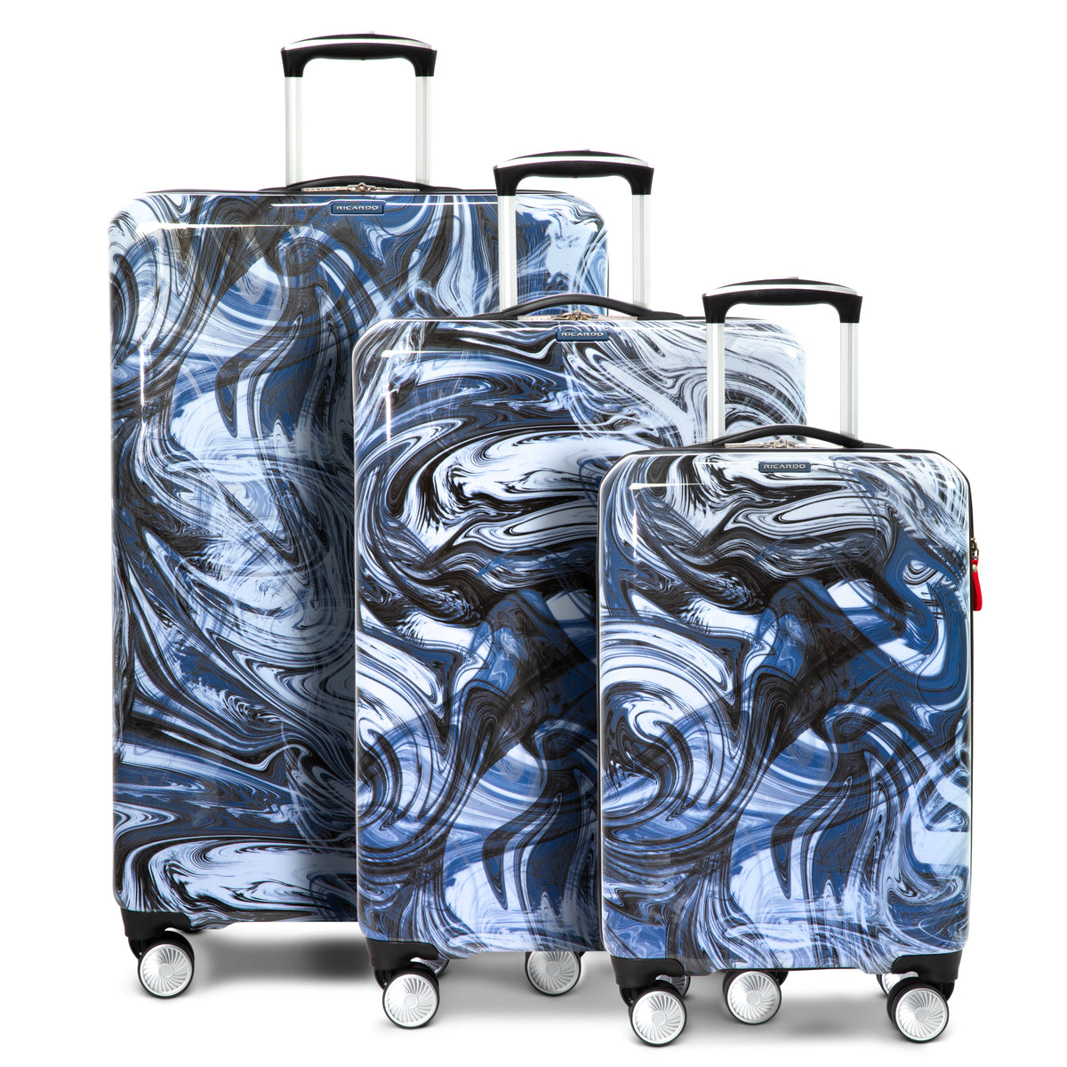 Ricardo Beverly Hills Florence 2.0 Florence 2.0 Hardside 3-Piece Luggage Set Blue Swirl