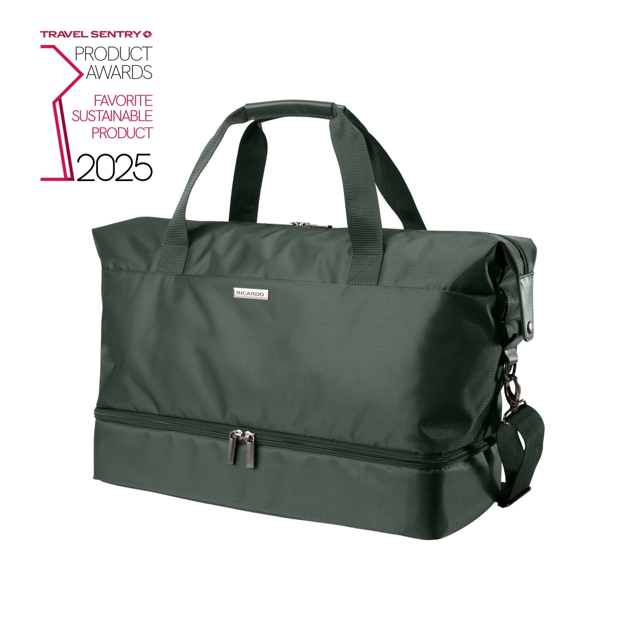 duffel bag air travel Ricardo Beverly Hills Avalon Drop-Bottom Weekender Duffel Juniper Green / 38L