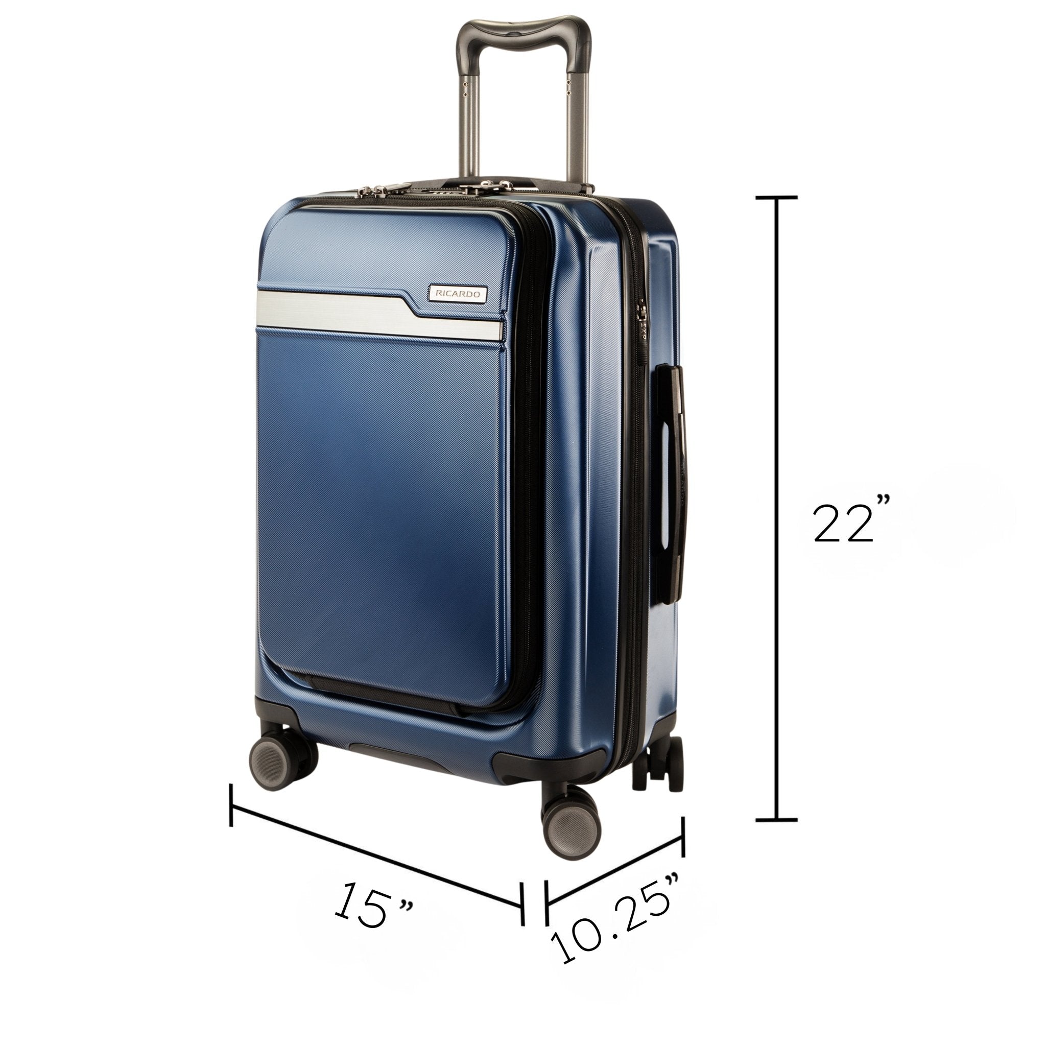 リバティウォーク　メタリックブルー Brentwood Hardside FastAccess Front Opening Carry-On Expandable