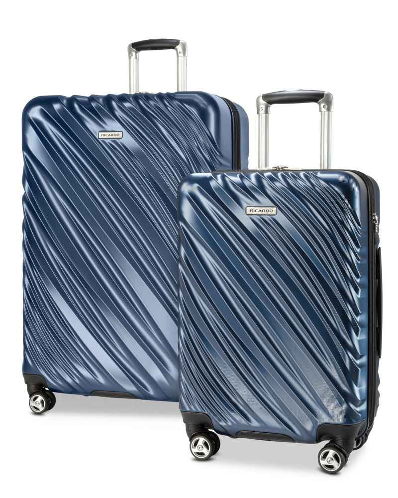 Ricardo Beverly Hills Laguna Laguna Hardside 2-Piece Set Expandable Spinner, (20" Carry-on & 28" Large Checked) Arctic Blue