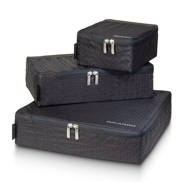 Ricardo Beverly Hills Essentials 5.0 Packing Cubes - Set of Three (Free Gift) Black