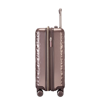 side view of topaz carry on suitcase