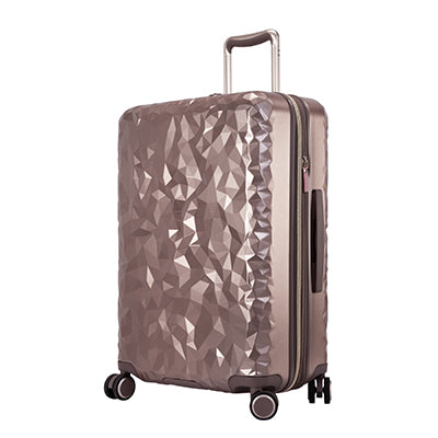 metallic topaz hardside Indio check-in suitcase with textured shell