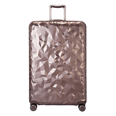 metallic topaz hardside suitcase with a textured surface 