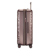 side view of Indio topaz check in suitcase