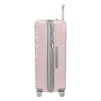 side view of Indio blush check in suitcase
