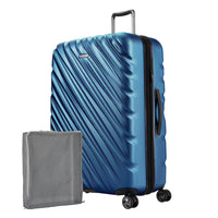 twilight blue Ricardo Mojave carry-on hardside suitcase with diagonal grooves
