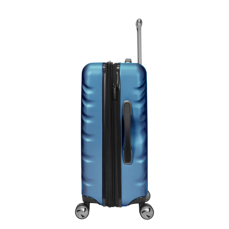 side view of twilight blue Mojave carry-on