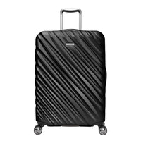 black onyx Ricardo Mojave hardside suitcase with textured diagonal grooves