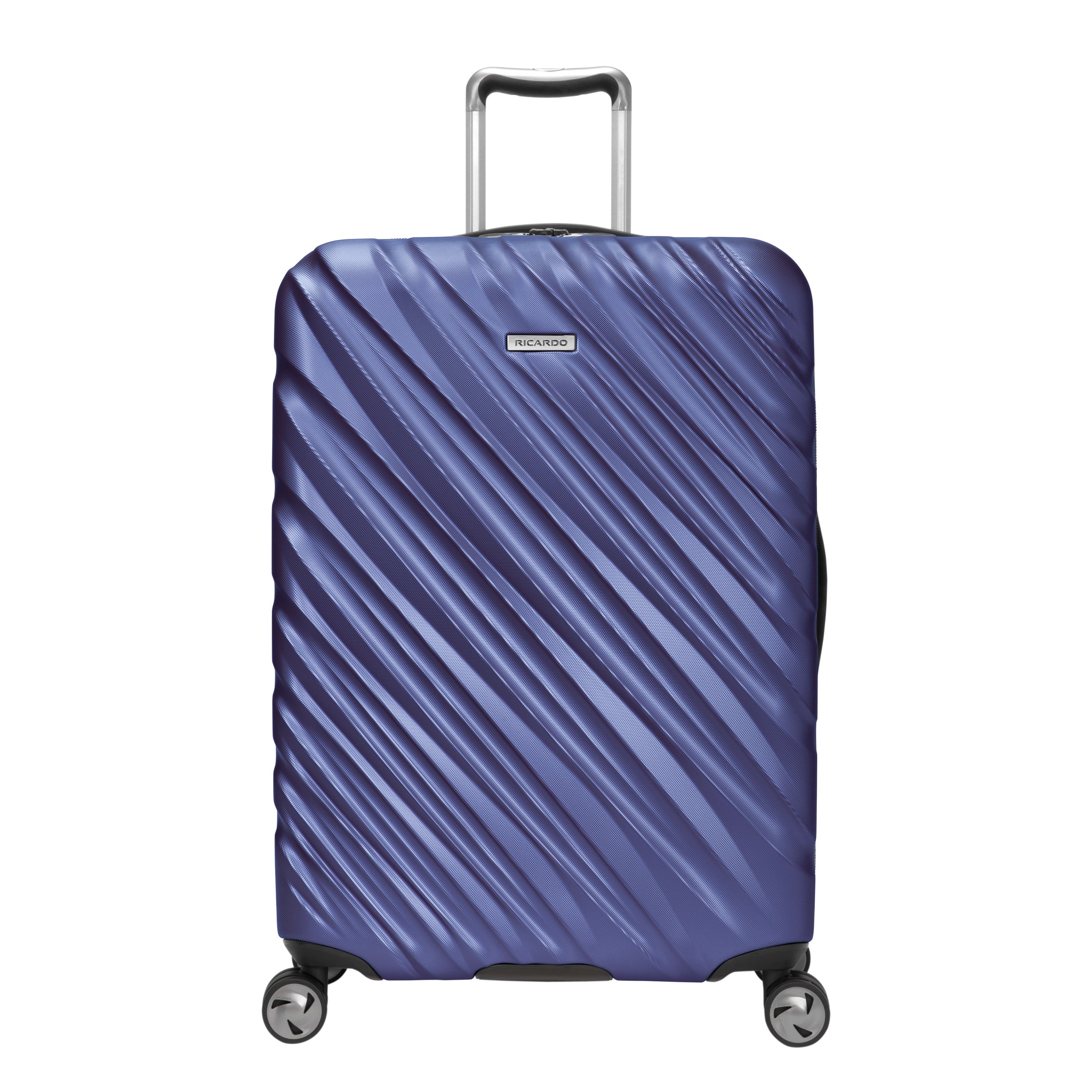 front of Maritime Blue Mojave suitcase