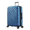 Twilight Blue hardside suitcase with black zipper and accents