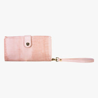 Galapagos Jane Wristlet Tech Wallet in Peony main view~~Color:Peony~~Description:Front