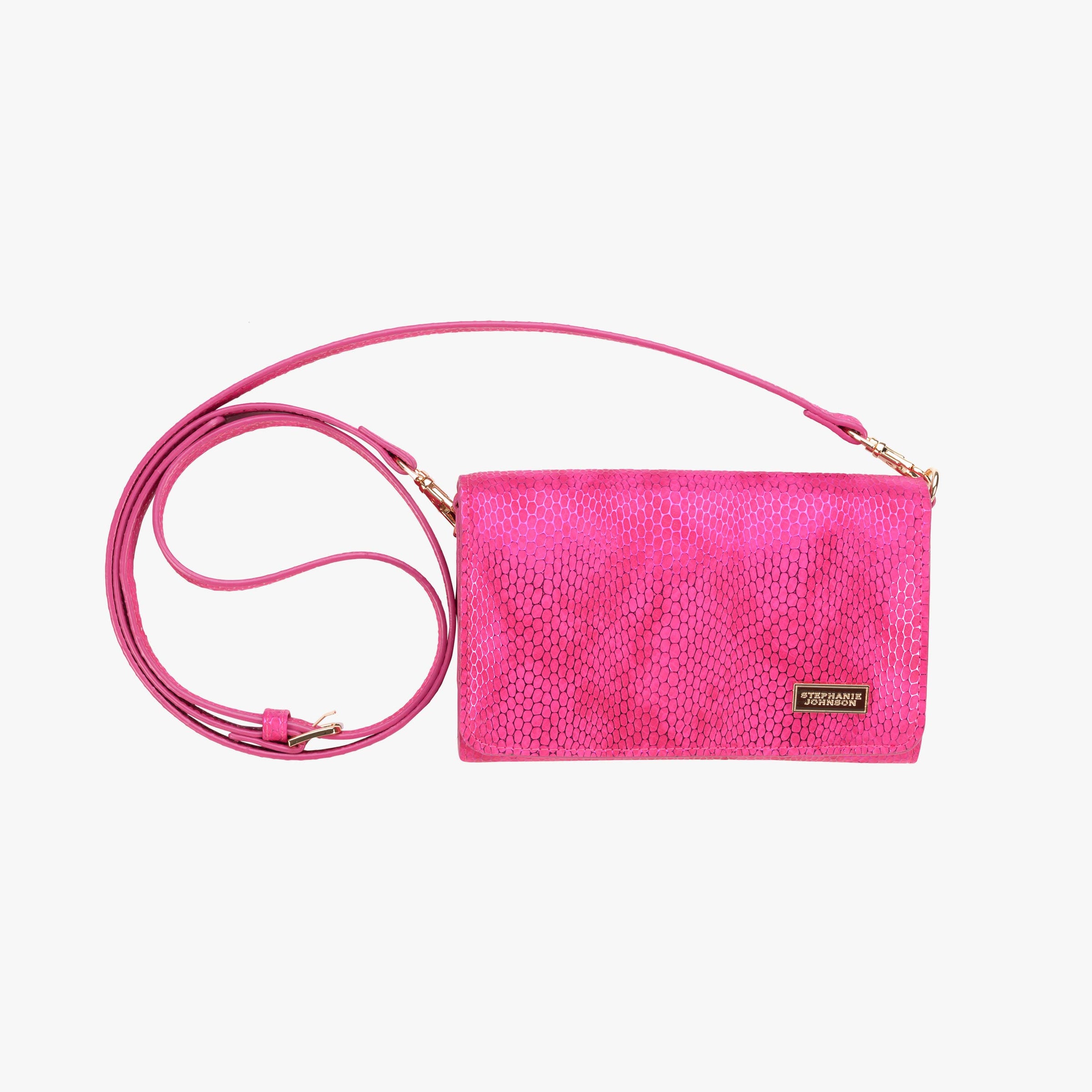 Havana Brittany Crossbody Wallet in Pink main view~~Color:Pink~~Description:Front
