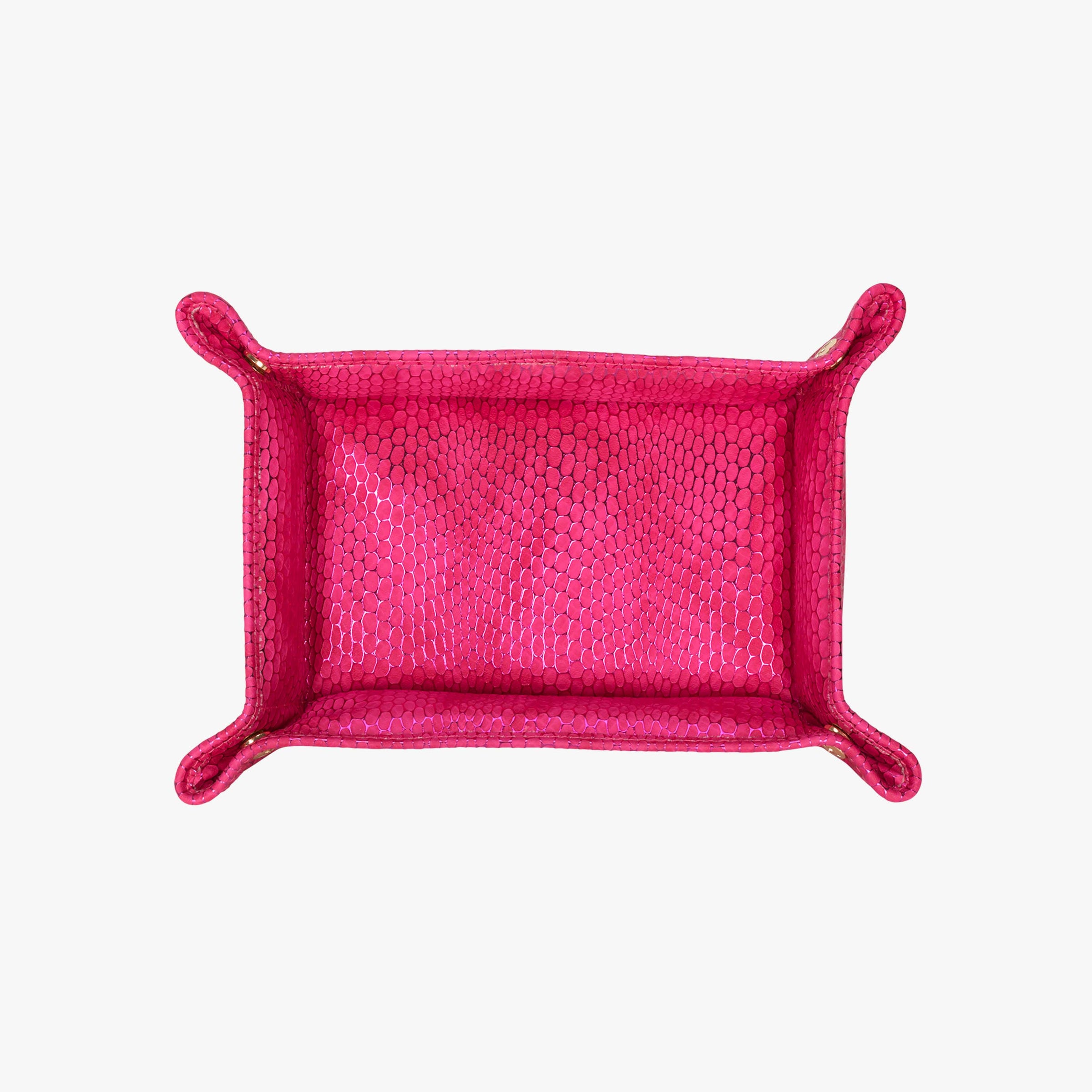 Havana Snap Tray in Pink top view~~Color:Pink~~Description:Opened